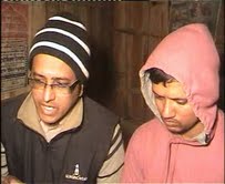 Tow imprisoned RDC members in Phulbari 10 Jan 2013. Photo Credit: Anonymous.