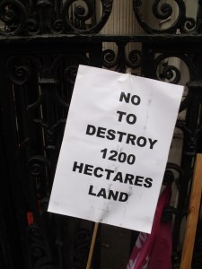 Placard used in a protest against the exploitative British company. Photo: Golam Rabbani