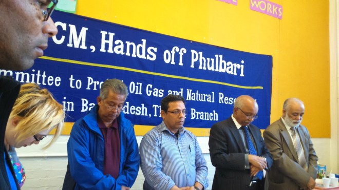 Tribute to Phulbari protesters paid in London by following silence. Photo credit: Rumana Hashem