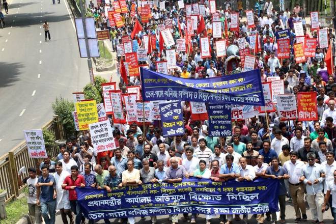NCBD march against Rampal deal to handover statement to PM of Bangladesh in Dhaka 28 July 2016