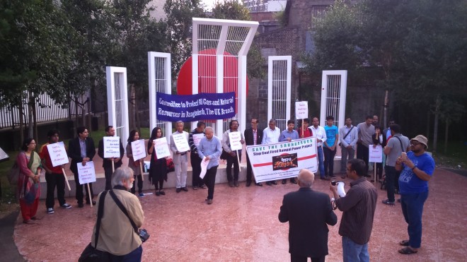 London protest against destructive Rampal power plant on 28 July 2016