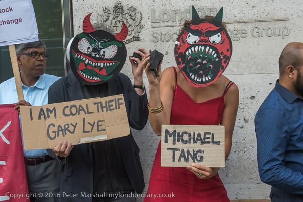 Shameless Gary Lye and Blatant lyer Michael Tang dance with coal over deadbodies Photocredit Peter Marshall